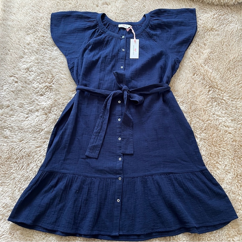 Vineyard Vines XL Sea Stitch Flutter Sleeve Dress